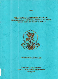 THE : Perancangan Animasi sebagai Media Pembelajaran Membaca di Sekolah Dasar Negeri 6 Delod Peken Tabanan