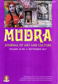 Mudra: Journal of Art and Culture Volume 32 No. 3 September 2017