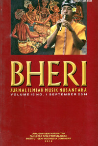 Bheri: Jurnal Ilmiah Musik Nusantara Volume 13 No. 1 September 2014