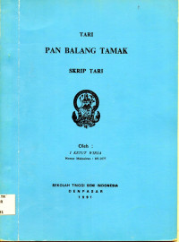 TARI : Pan Balang Tamak