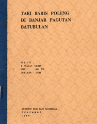 TARI : Baris Poleng di Banjar Pagutan  Batubulan