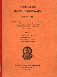 TARI : SANG DANESWARA