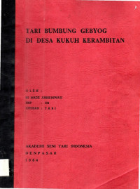 TARI: Tari BumBung Gebyog Di Desa Kukuh Kerambitan