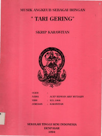 SKAR :  Musik Angkeub Sebagai Iringan  Tari Gering