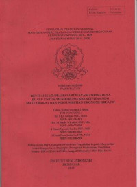 Penel; Revitalisasi dramatari wayang wong Desa Bualu mendorong kreativitas seni masyarakat dan pertumbuhan ekonomi kreatif