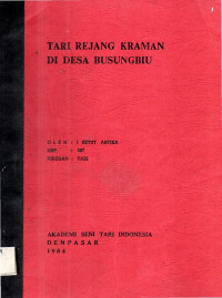 Tari Rejang Kraman di Desa Busungbiu