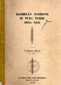 SKAR  :  Gambelan Gambang Di Pura Puseh Desa Ngis