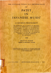 The nuclear theme as a determinant of patet in javanese music