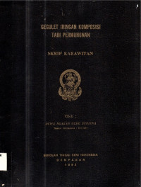 SKAR : Gegulet Iringan Komposisi Tari Permohonan