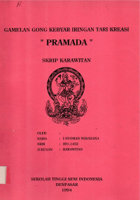 SKAR  :  Gamelan Gong Kebyar Iringan Tari Kreasi  Pramada