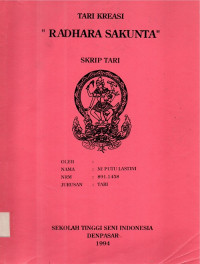 TARI : Tari kreasi Radhara sakunta