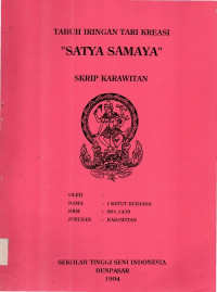 SKAR  :  Tabuh Iringan Tari  Kreasi  Satya Semaya