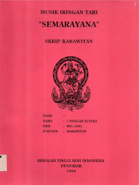 SKAR  :  Musik Iringan Tari  Semarayana