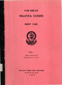 Skrip Tari: Tari Kreasi Maanta Tando