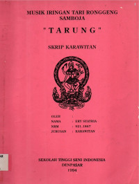 SKAR  :  Musik Iringan Tari Rongeng Samboja  Tarung