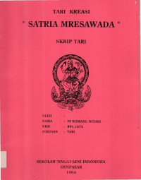 TARI : Tari Kreasi Satria Mresawada